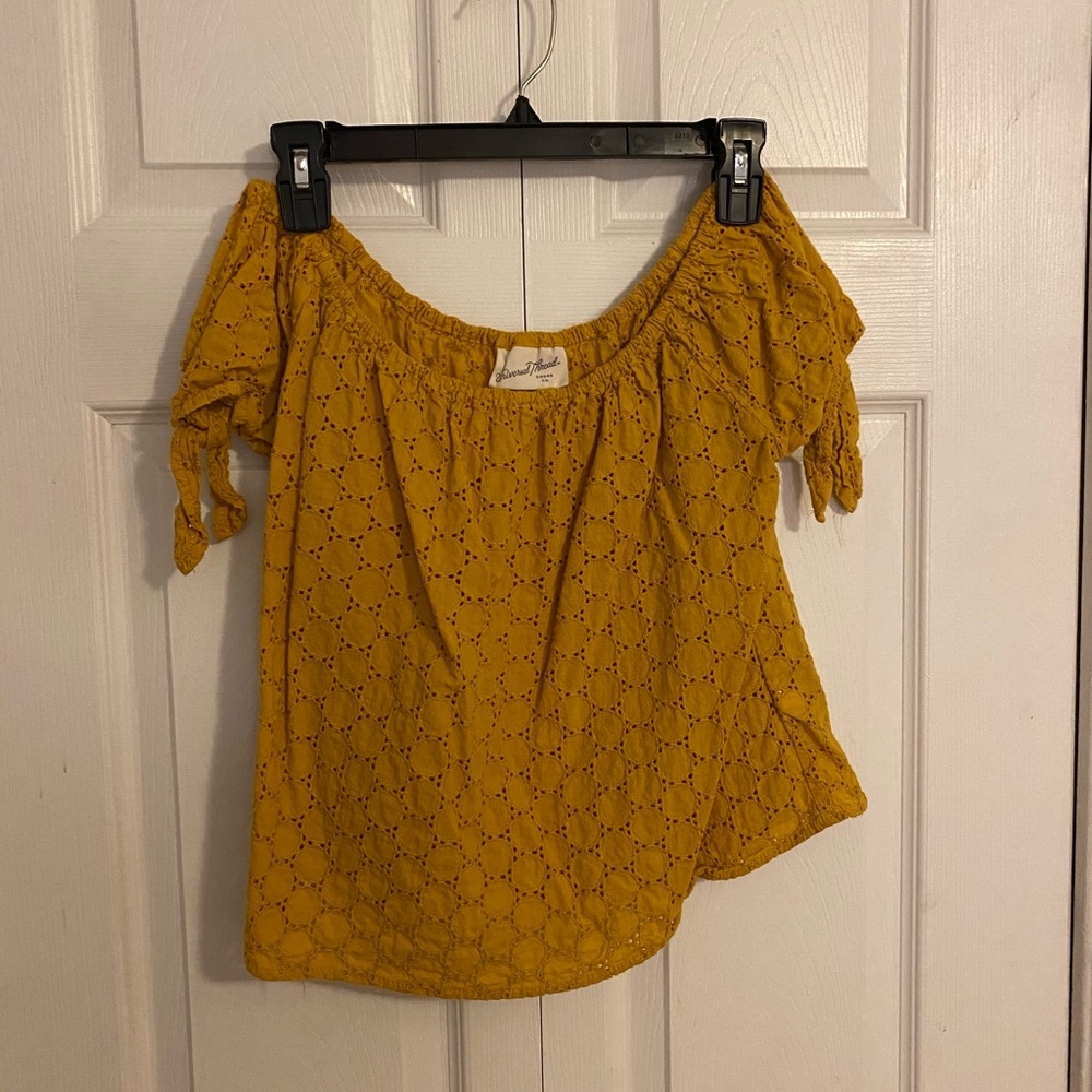Yellow off the shoulder top